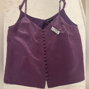 Madewell NWT Silk Button-Down Cami Purple Size 4